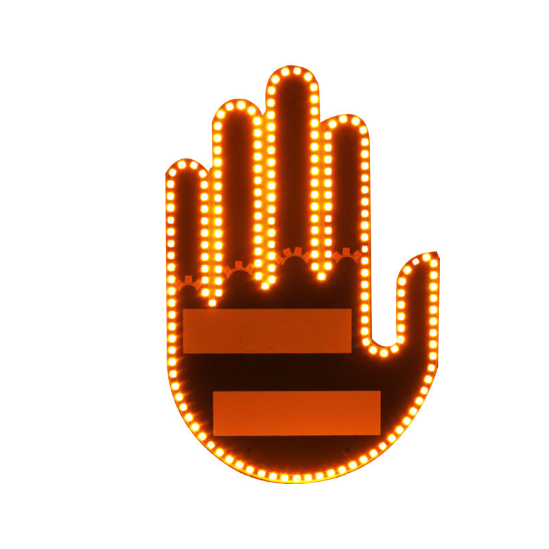 Warm orange LED gesture hand light with black base and three finger tips