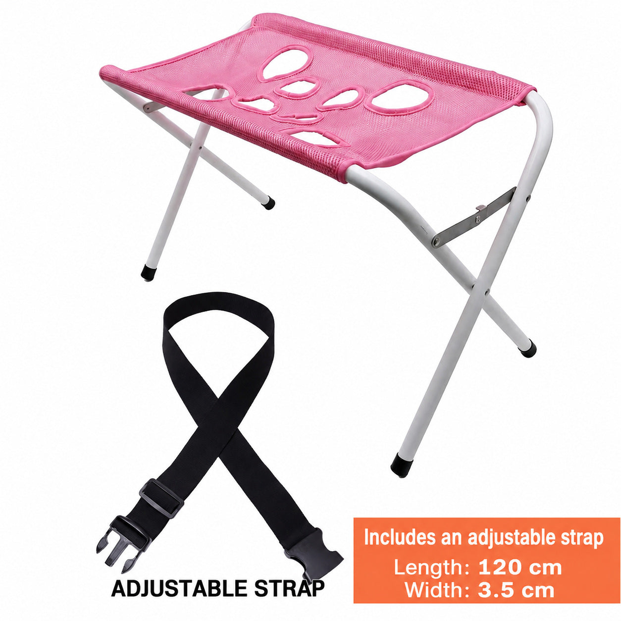 Foldable Pet Grooming Hammock Stand with Support Straps