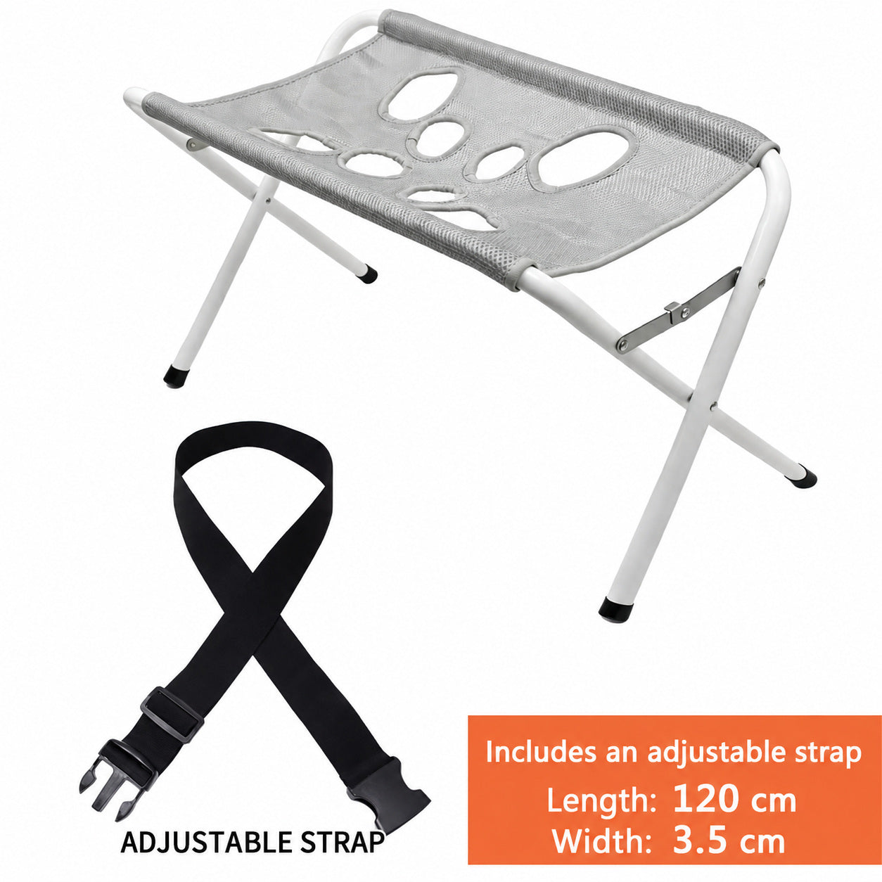 Foldable Pet Grooming Hammock Stand with Support Straps