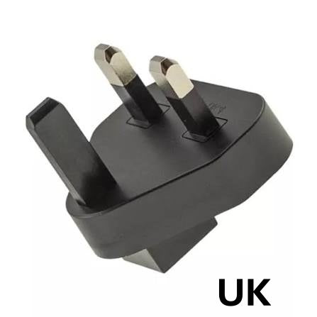 Outdoor LED string lights UK plug adapter with two angled metal pins