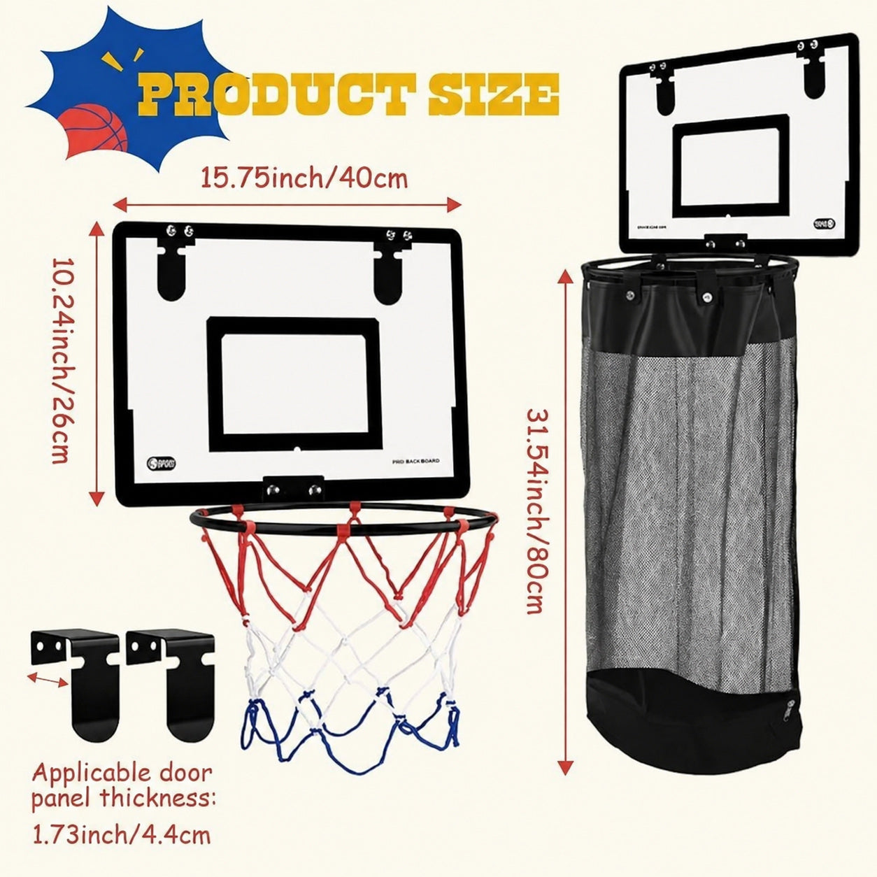 Fun Wall-Hanging Laundry Basket with Basketball Hoop