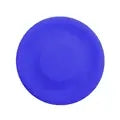Mini flying disc game, dark blue catching disc close-up