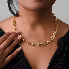 Gold Chain Paperclip Necklace