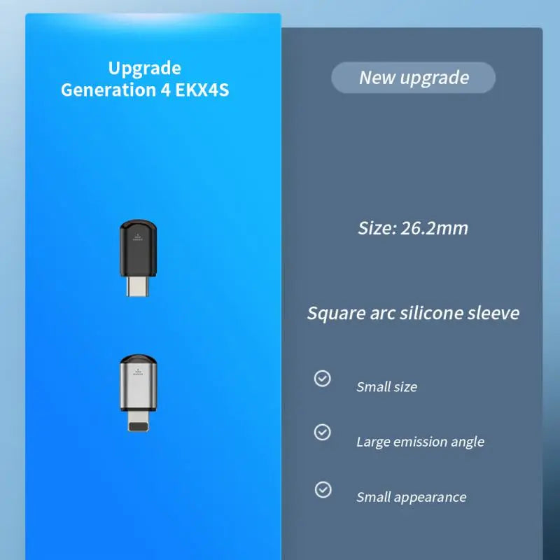 IR remote control adapter with silicone sleeve and black connector