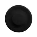Mini flying disc game, black catching disc close-up