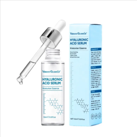 Microneedle roller with glass hyaluronic acid serum bottle and blue carton