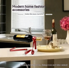 Floating Iron Ribbon Wine Rack – Creative Suspended Display