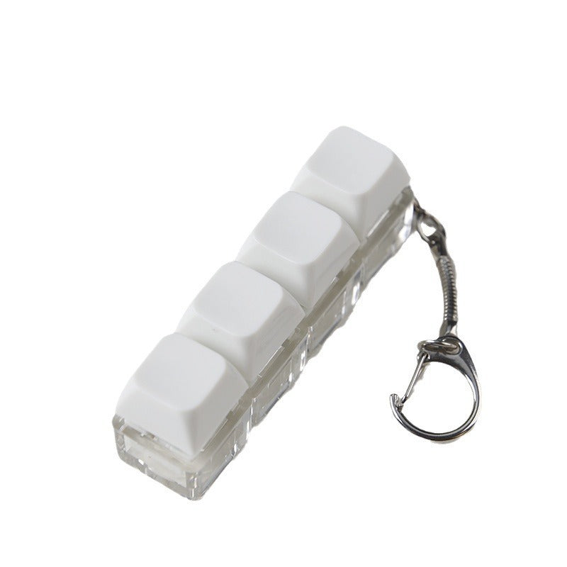 White transparent light-up shaft fidget toy with keychain ring