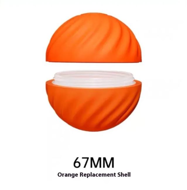 Orange 67mm replacement shell for gravity jumping rubber dog ball