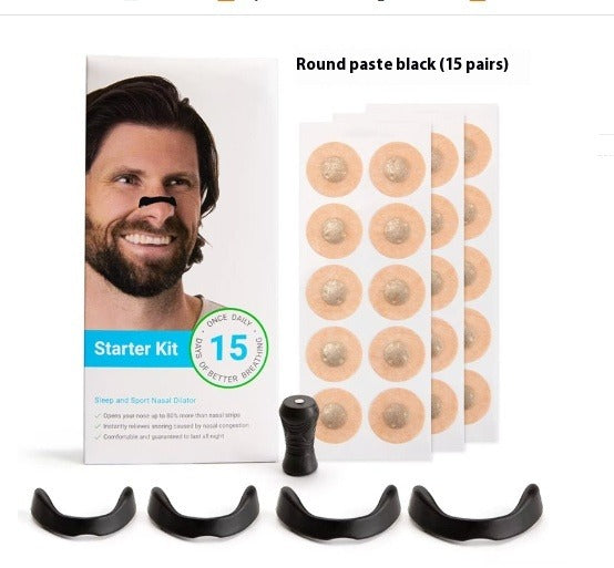 Starter kit with round black nose dilators and patch sheets