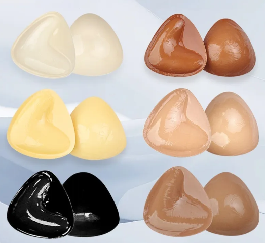 V-shaped push-up bra inserts, multiple nude and black color pairs on display
