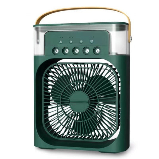 Portable air cooler fan, green mini evaporative cooler with front fan grille and center hub