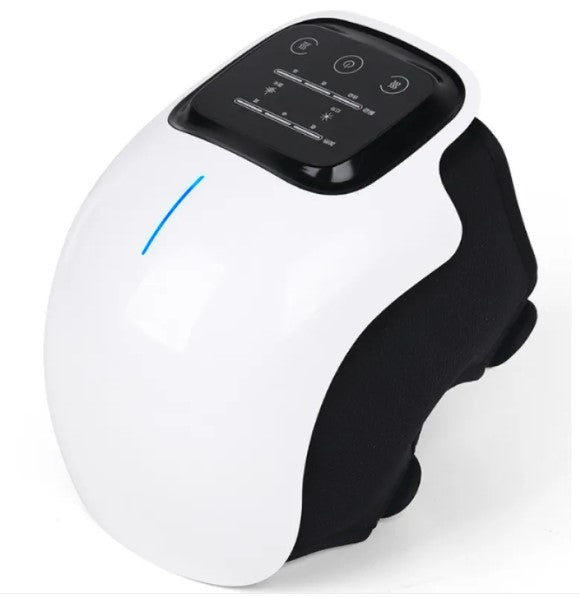 Electric knee massager, white body with black side grips and top control panel