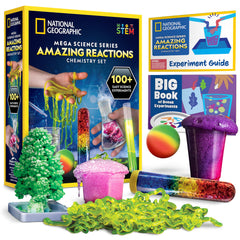 NATIONAL GEOGRAPHIC Amazing Chemistry Set - Chemistry Kit with 100+ Science Experiments Including Crystal Growing and Reactions Science Kit for Kids STEM Gift for Boys and Girls (Amazon Exclusive)