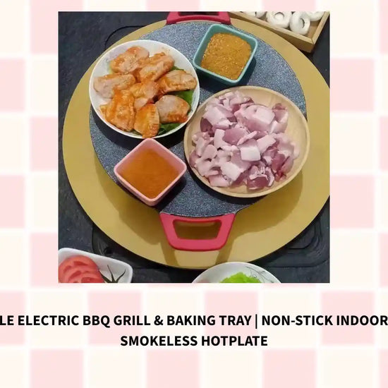 Korean-Style Electric BBQ Grill &amp; Baking Tray | Non-Stick Indoor &amp; Outdoor Smokeless Hotplate by@Outfy