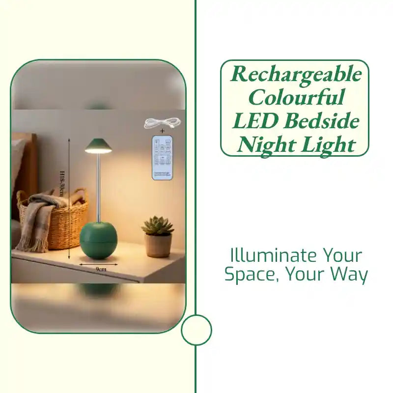 Rechargeable Colourful LED Bedside Night Light by@Outfy