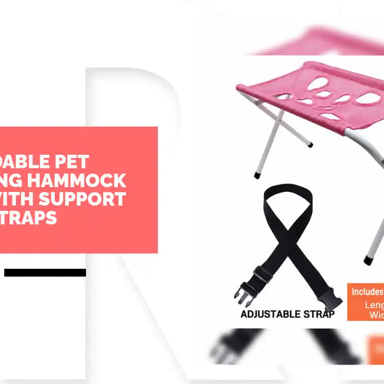 Foldable Pet Grooming Hammock Stand with Support Straps by@Outfy