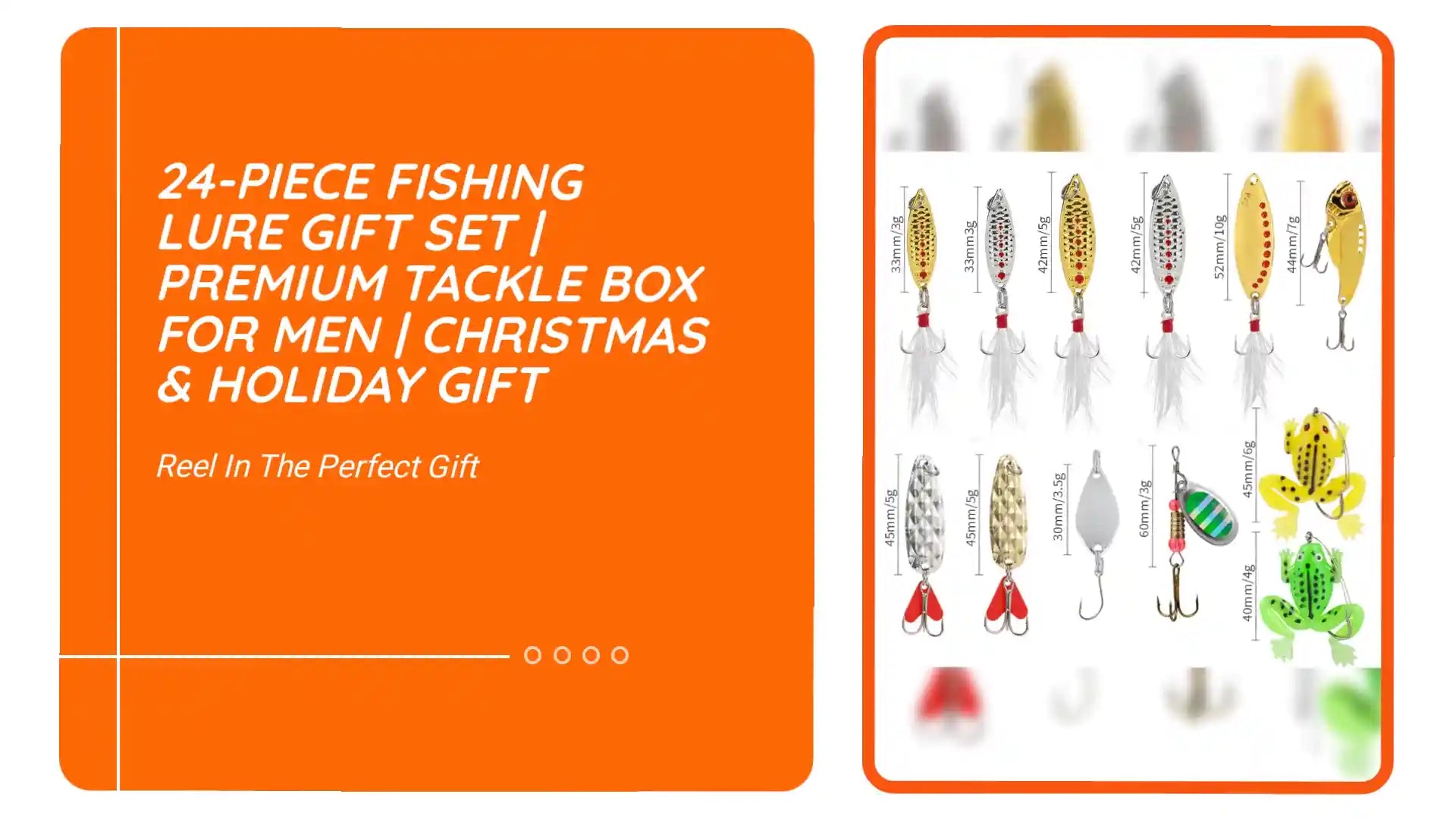24-Piece Fishing Lure Gift Set | Premium Tackle Box for Men | Christmas &amp; Holiday Gift by@Outfy