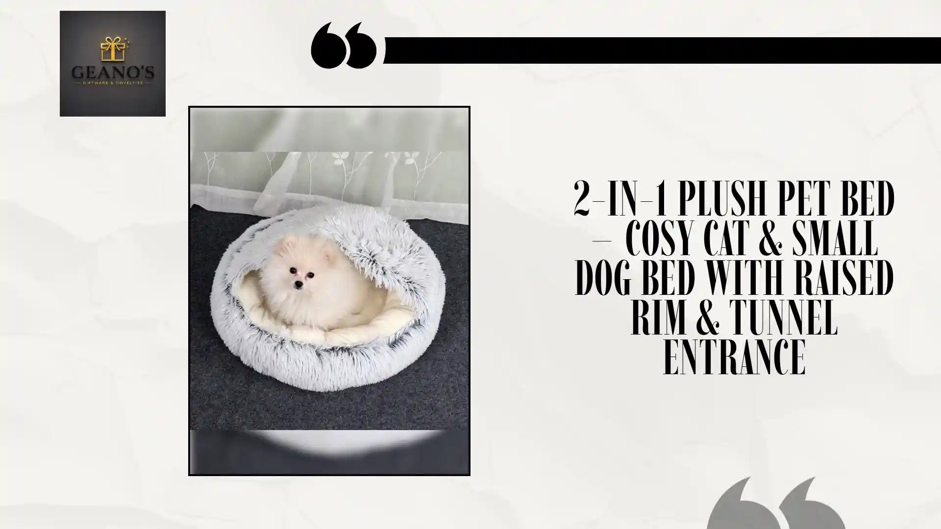 2-in-1 Plush Pet Bed &ndash; Cosy Cat &amp; Small Dog Bed with Raised Rim &amp; Tunnel Entrance by@Outfy